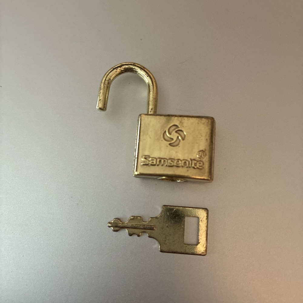 Vintage Mini Brass Samsonite Luggage Lock W/key-works